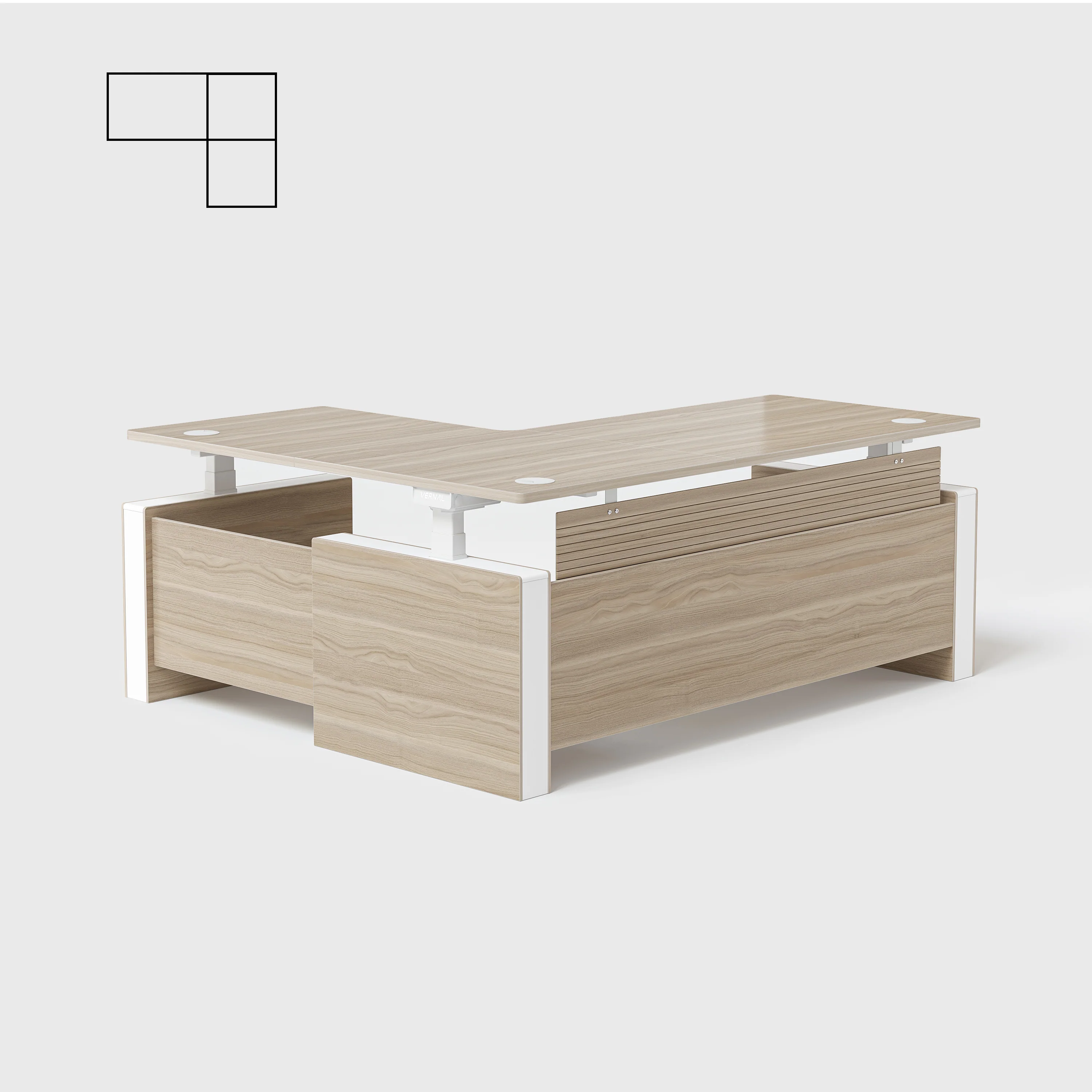 Vernal L-förmiger Höhenverstellbarer Chefschreibtisch - Image 11