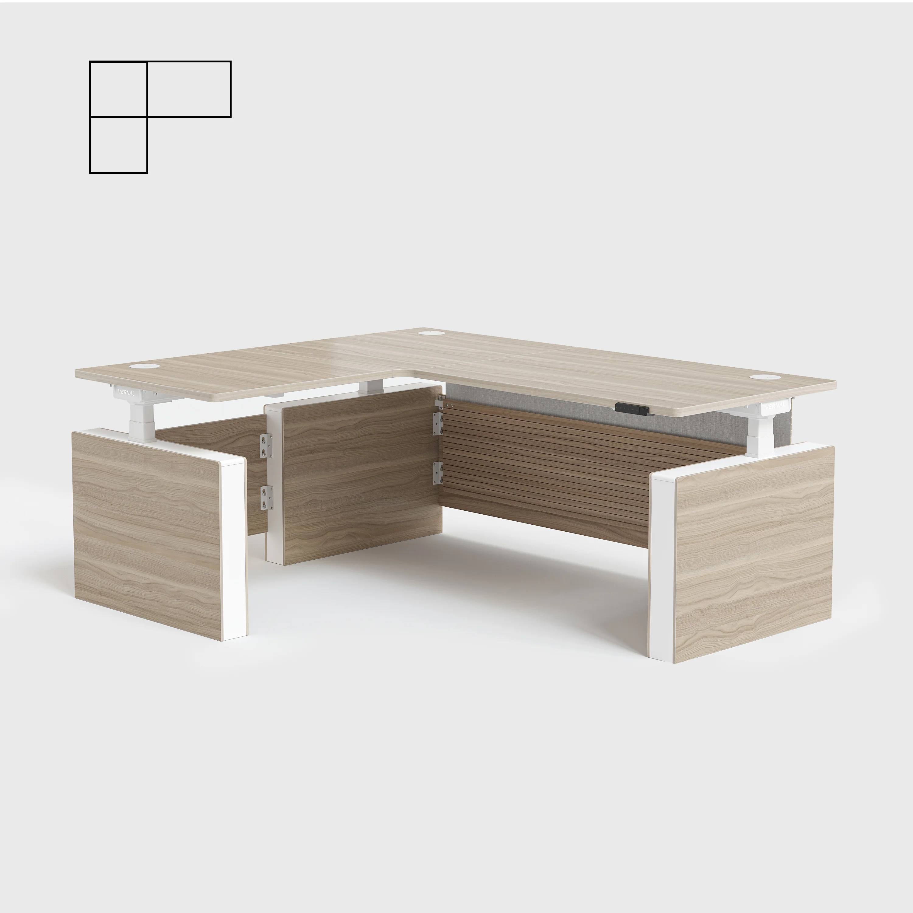 Vernal L-förmiger Höhenverstellbarer Chefschreibtisch - Image 14