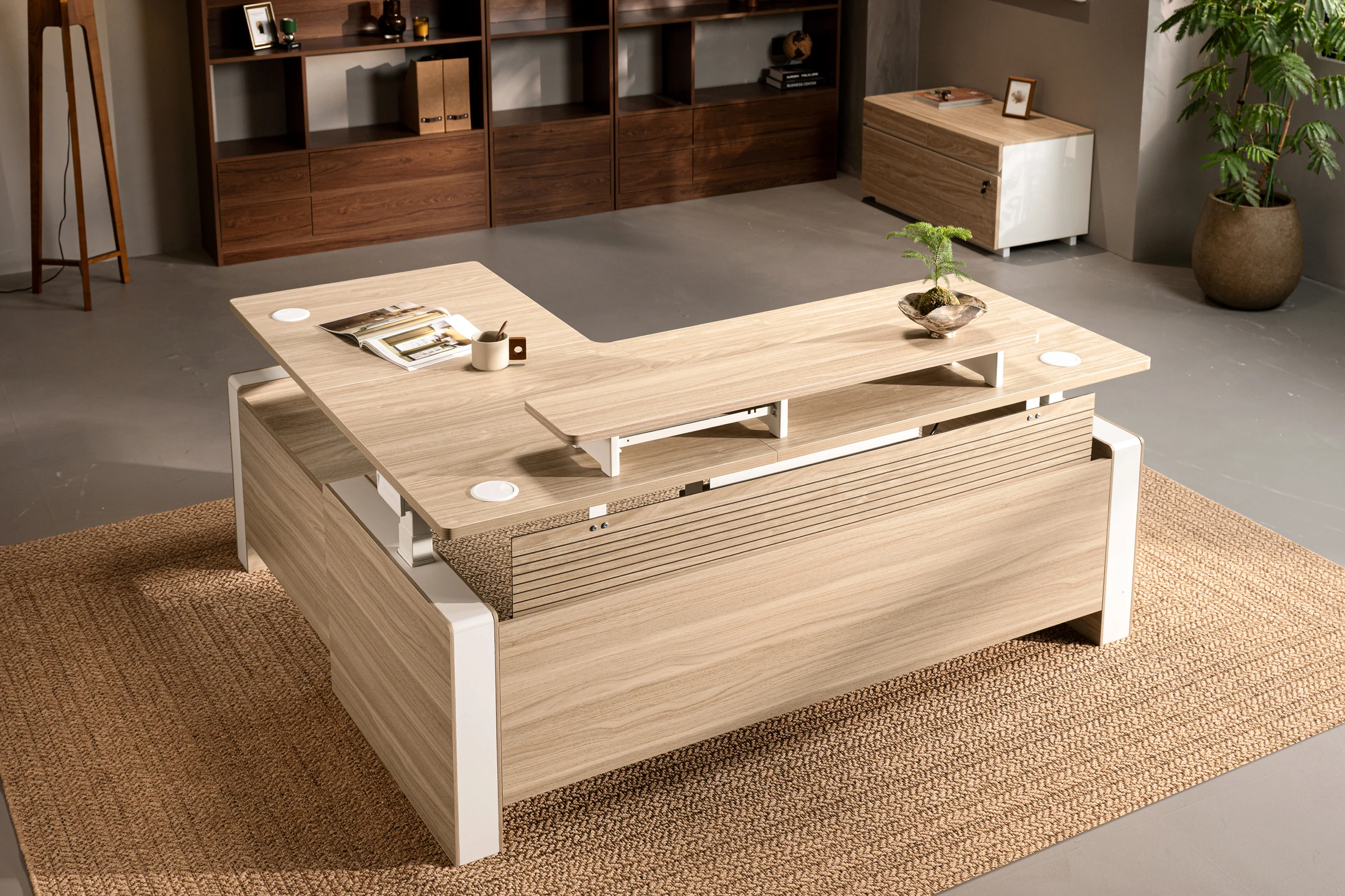 Vernal L-förmiger Höhenverstellbarer Chefschreibtisch - Image 15