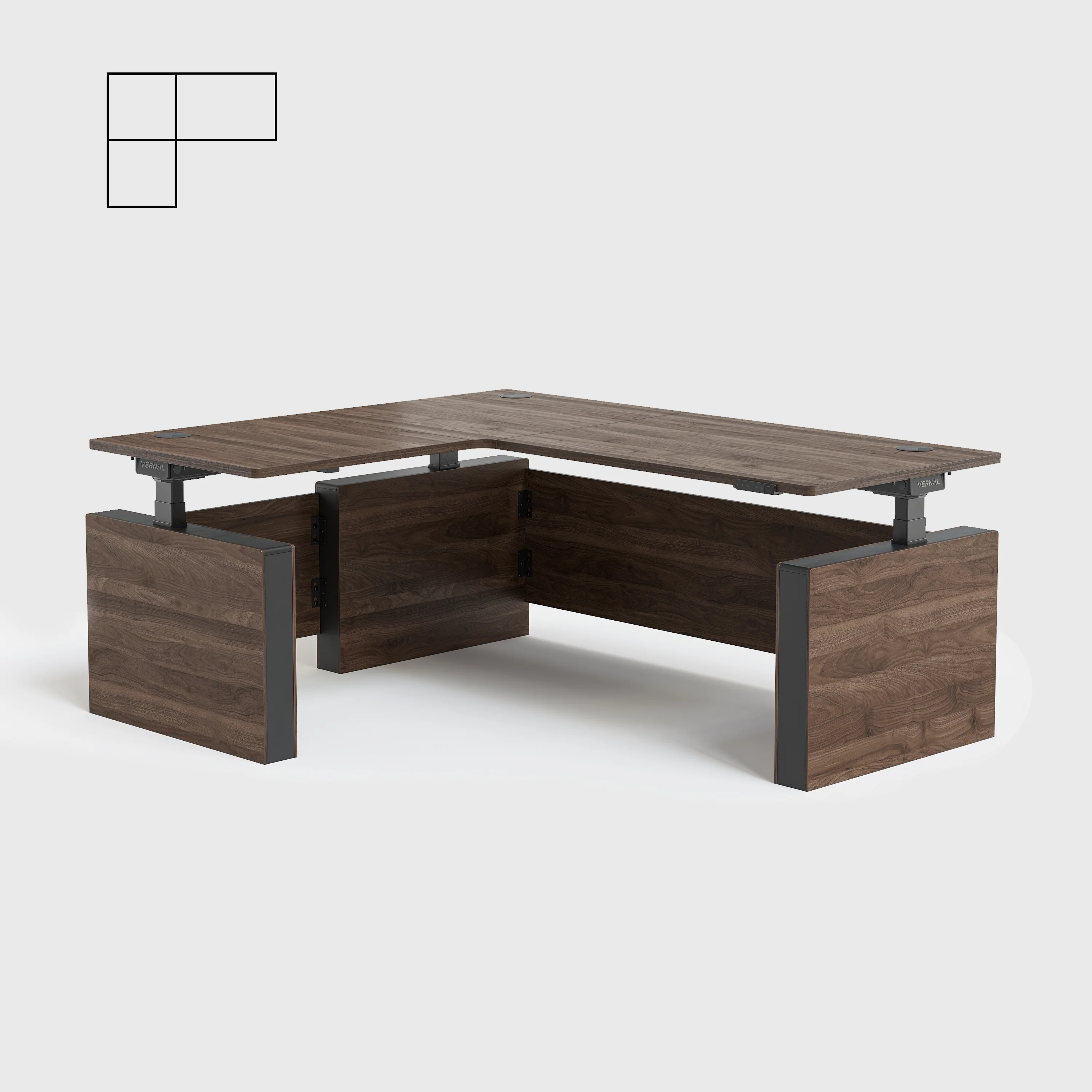 Vernal L-förmiger Höhenverstellbarer Chefschreibtisch - Image 23