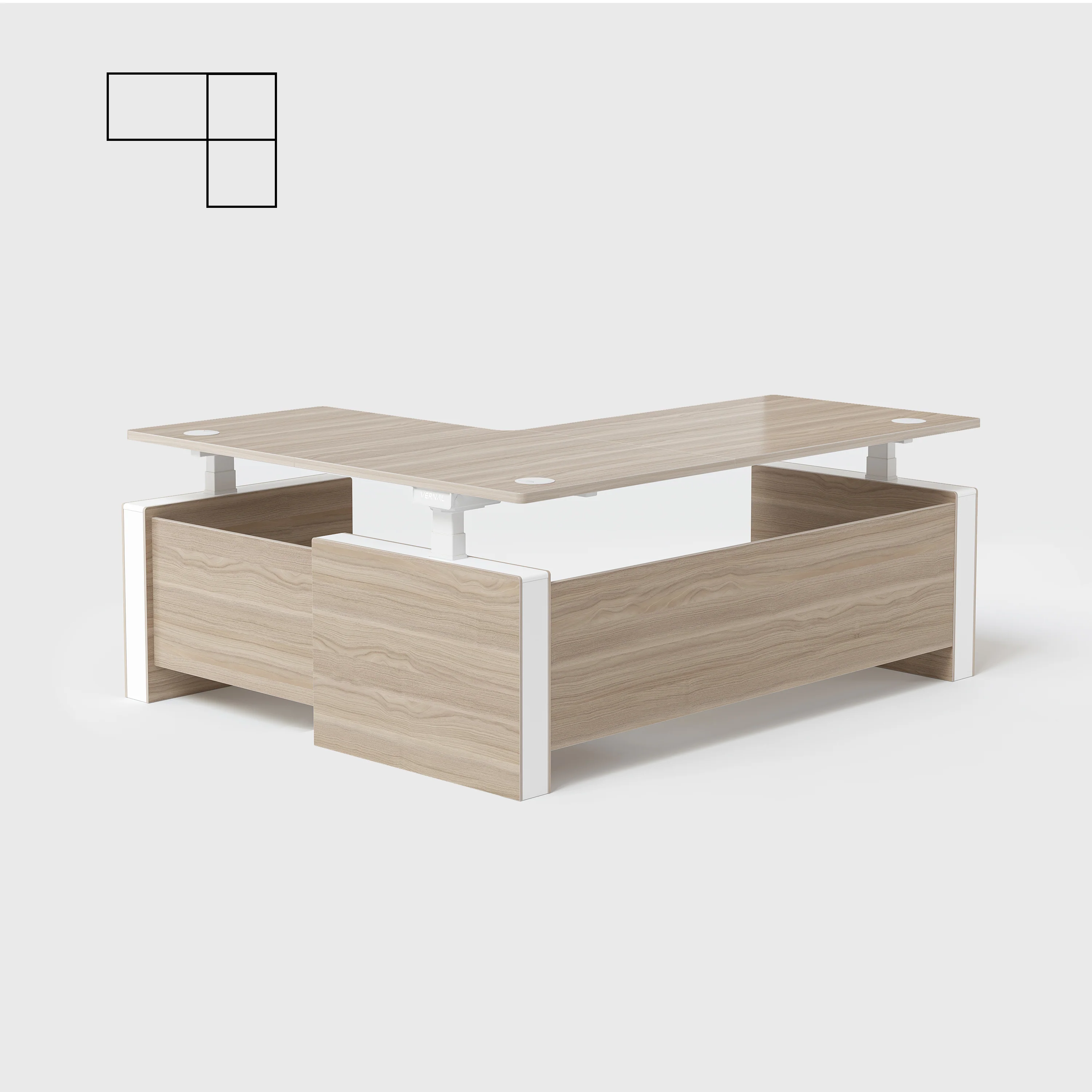 Vernal L-förmiger Höhenverstellbarer Chefschreibtisch - Image 3