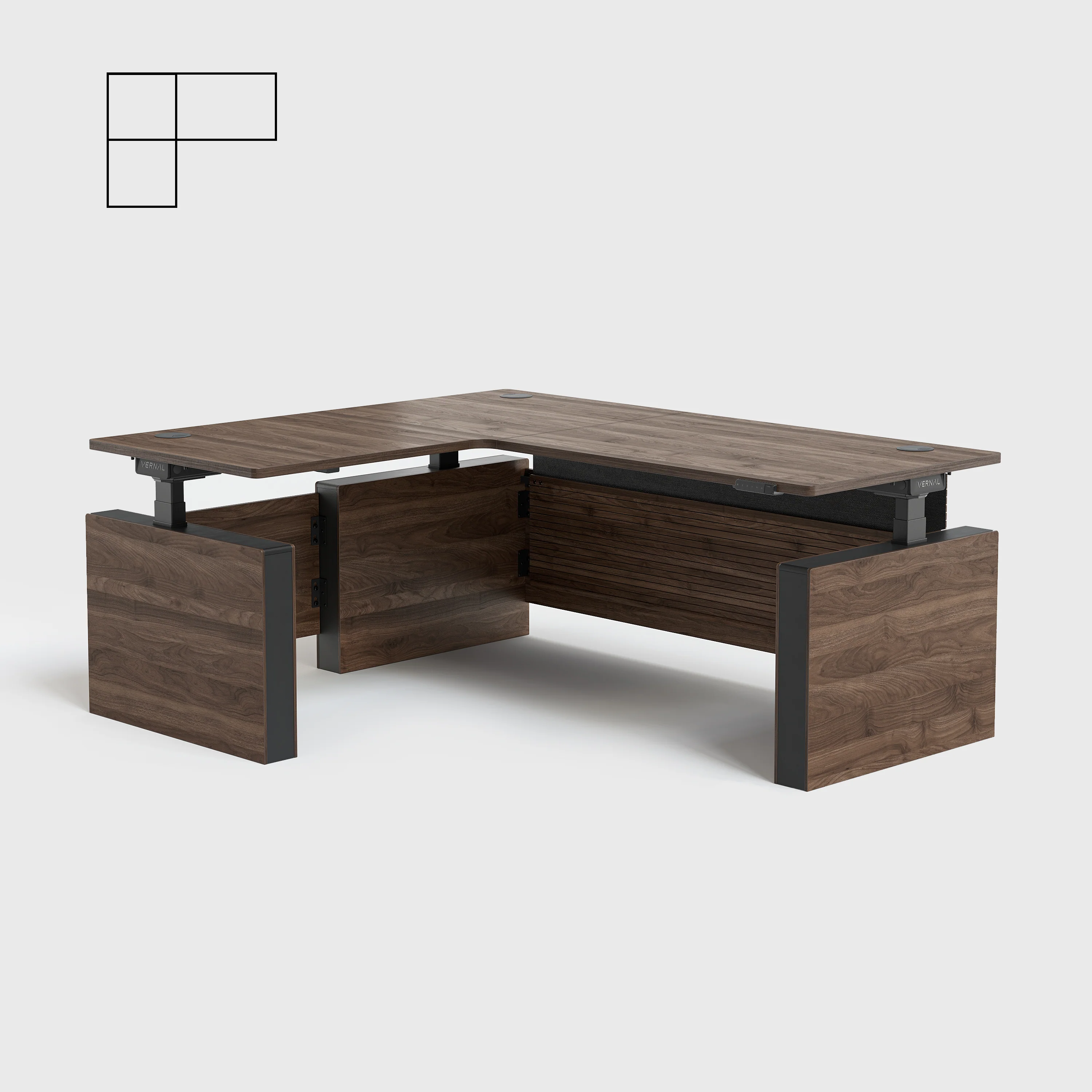 Vernal L-förmiger Höhenverstellbarer Chefschreibtisch - Image 32