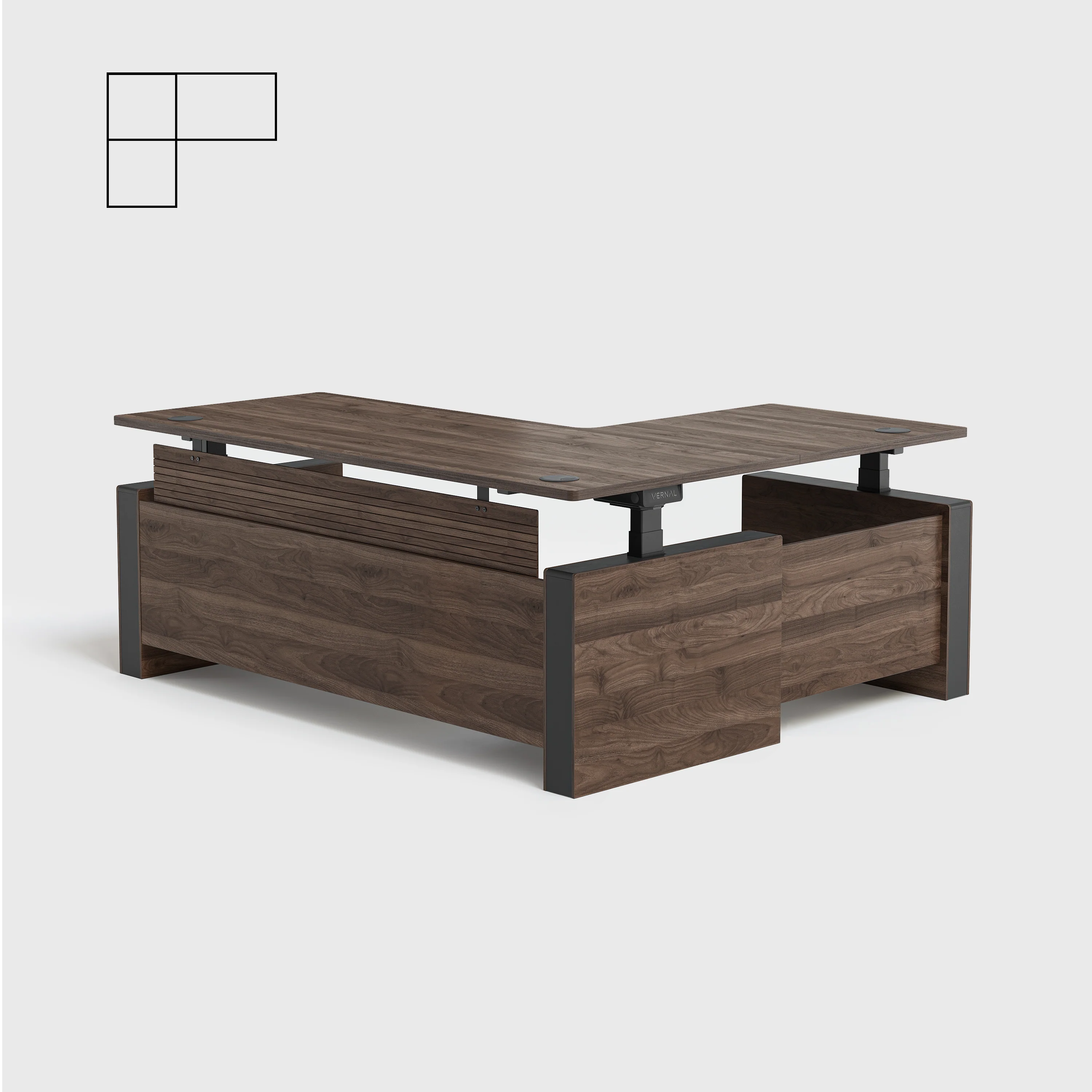 Vernal L-förmiger Höhenverstellbarer Chefschreibtisch - Image 34