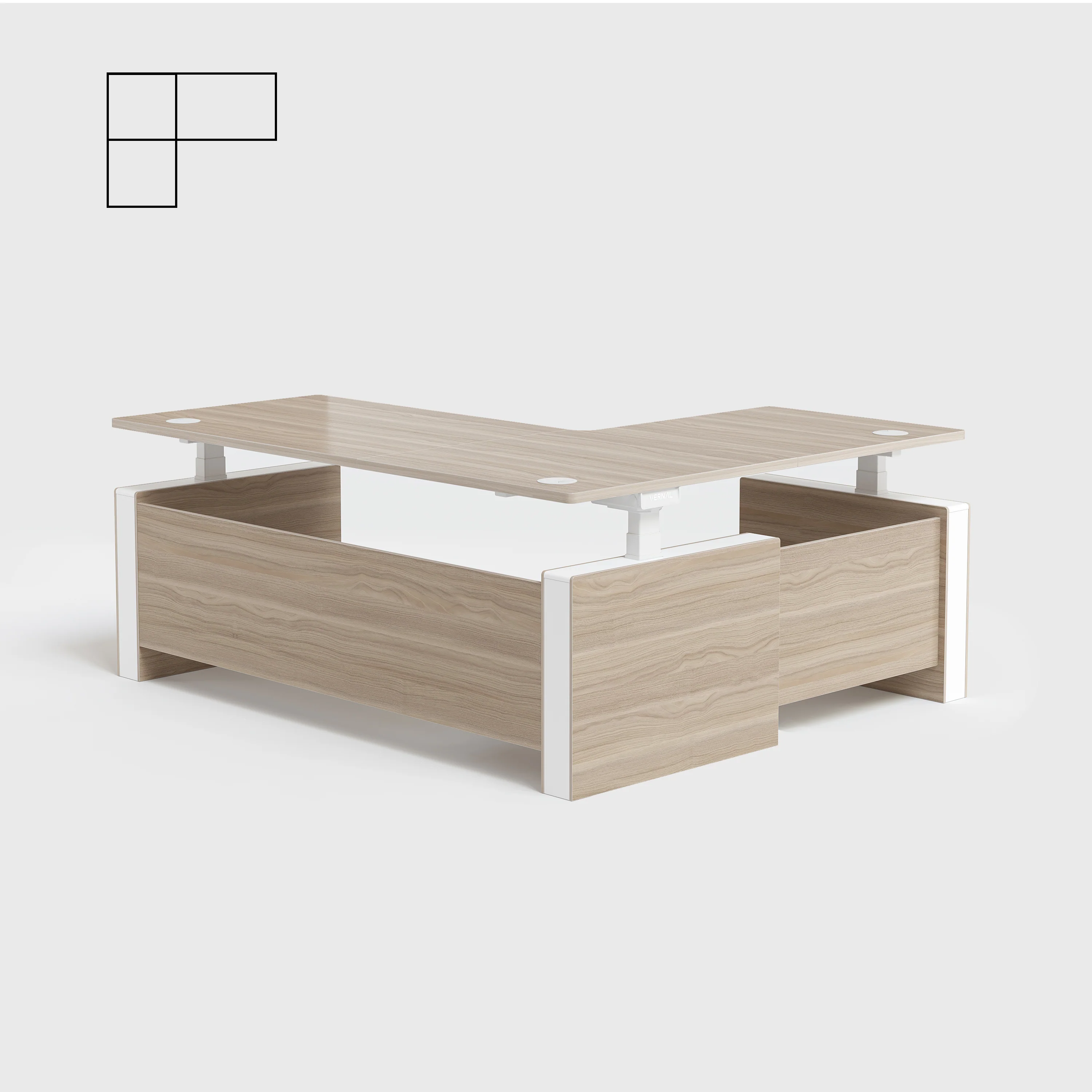 Vernal L-förmiger Höhenverstellbarer Chefschreibtisch - Image 7