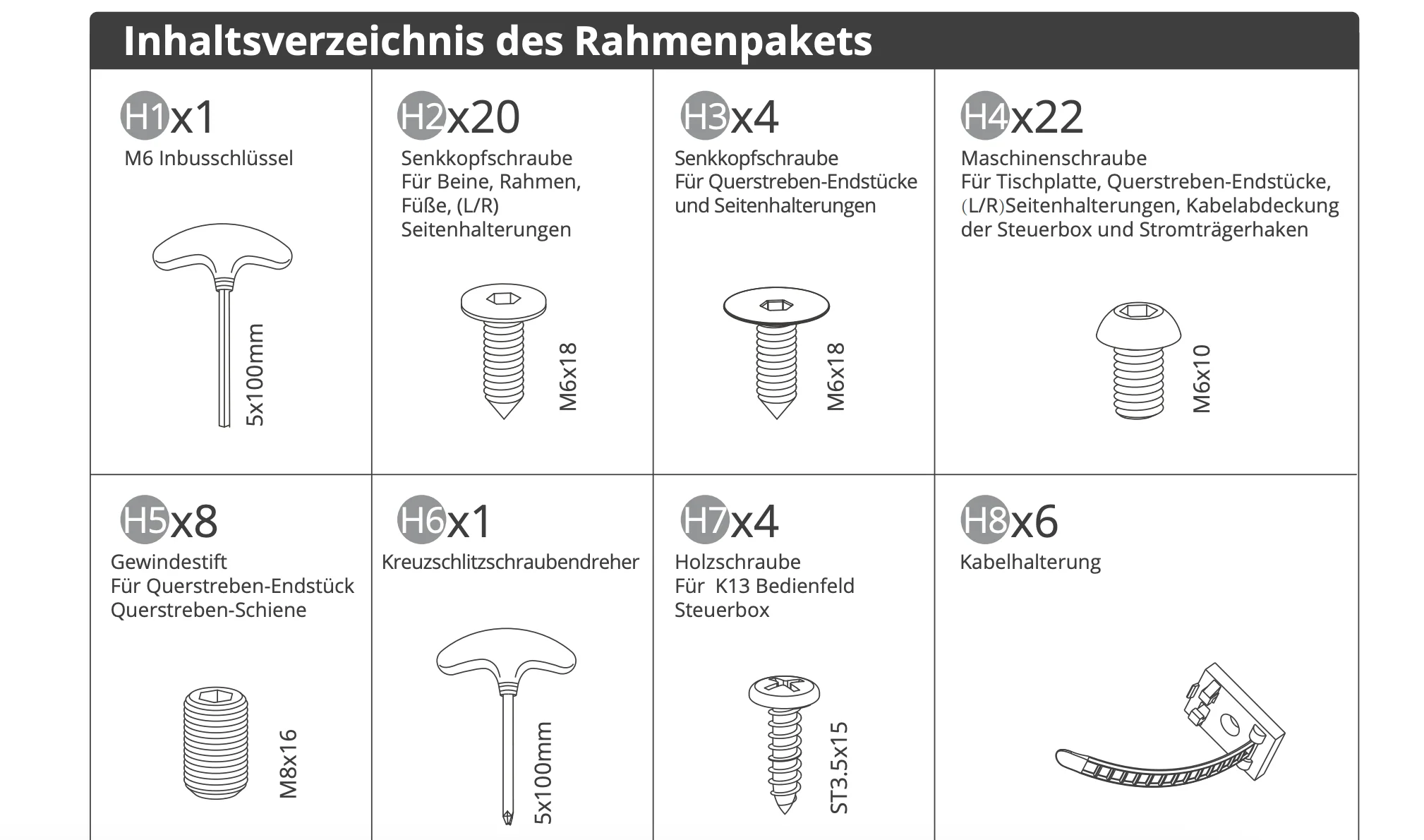 Schraubensatz – V0.6 Rahmen – Schwarz - Image 2