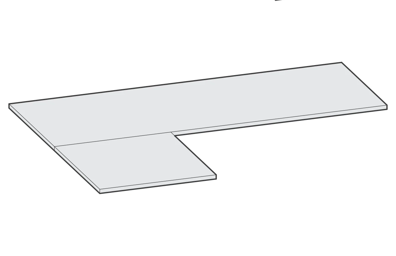 V0.6 L Tischplatte – Walnuss – 180 × 150 × 2.5 (für Ihre vorherige Bestellung)